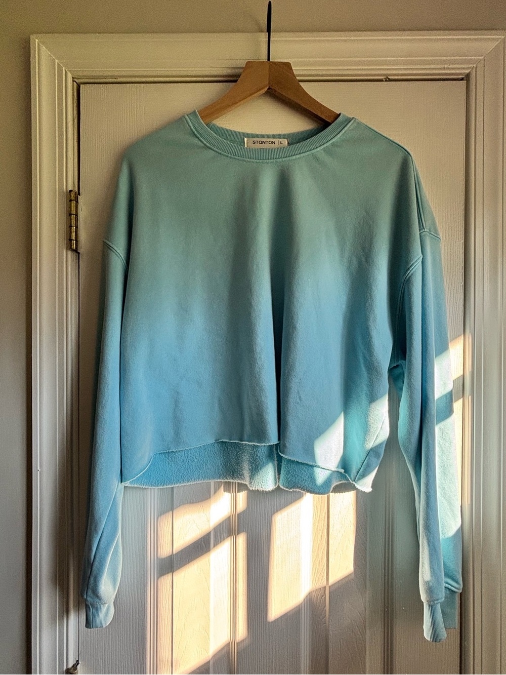Stanton Light Blue Cropped Crewneck Sweatshirt